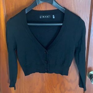 Black cropped cardigan